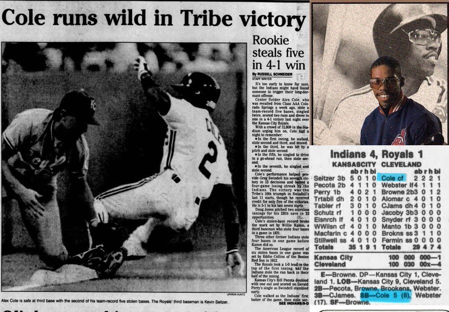 August 1, 1990: Alex Cole Steals 5 SB’s ⚾️