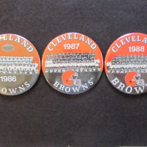 Browns team buttons (198, 1987, 1988)