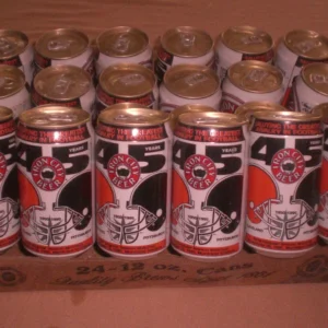 Browns vs. Steelers Iron City beer cans