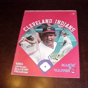 1984 Oakland A's vs Cleveland Indians Baseball Program Pat Corrales